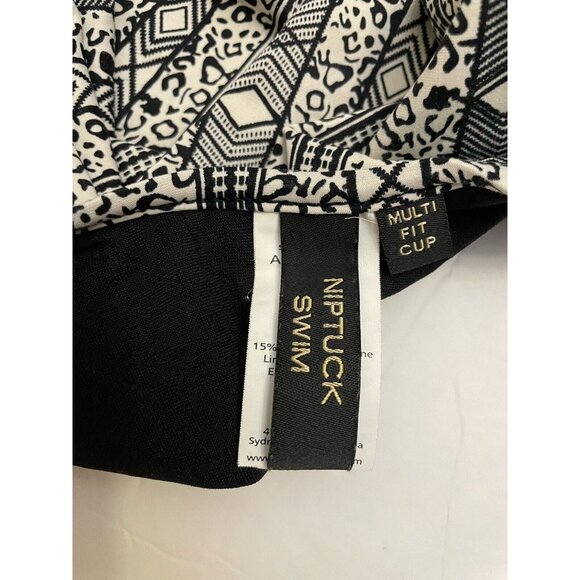 Nip tuck Swim Black White One piece Swimsuit‎ Multi Cup USA Size 12 Slimming - Picture 4 of 8